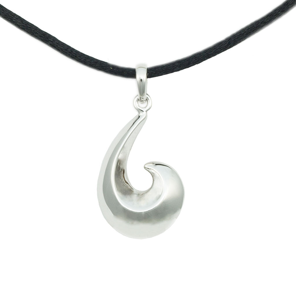 Fish Hook Cremation Pendant - Sterling Silver