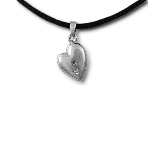 Pierced Heart Cremation Necklace Pendant - Sterling Silver