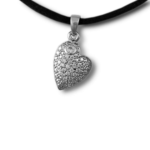Pierced Heart Cremation Necklace Pendant - Sterling Silver