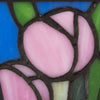 Pink Tulip Stained Glass Cremation Keepsake Candle Holder