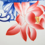 Red Lotus Ceramic Cremation Urn - Large