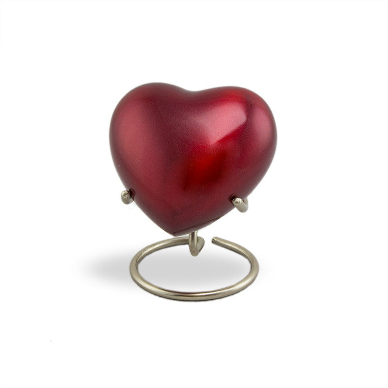 Trinity Crimson Cremation Keepsake Heart