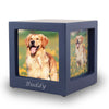 Navy Pet Photo Cube Urn - Small