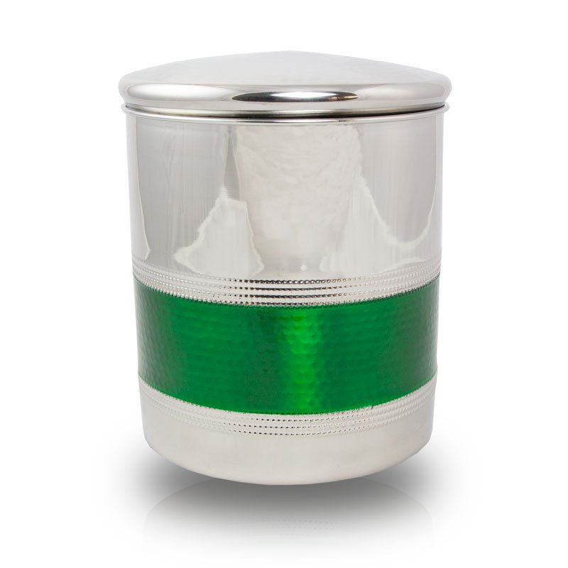 Metal Pet Cremation Urn - Emerald Band