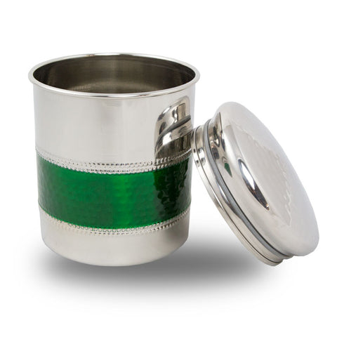 Metal Pet Cremation Urn - Emerald Band