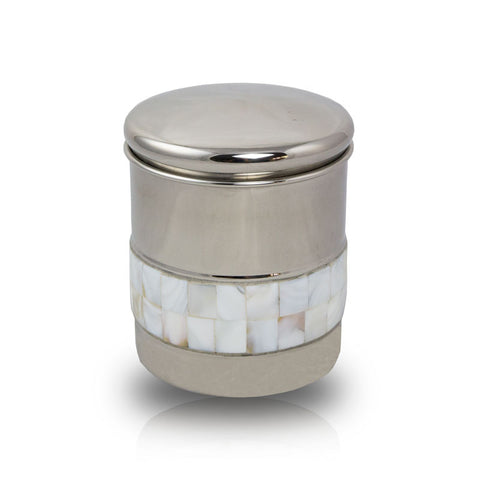 Metal Pet Cremation Urn - Mother of Pearl