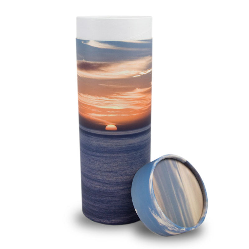 Ocean Sunset Cremation Scattering Tube-  Extra Large