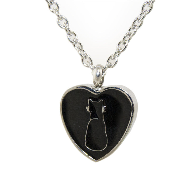 Celestial Black Cat Recycled Silver Necklace |