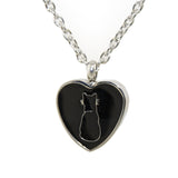 Cremation Urn Necklace for Pets - Black Cat Silhouette