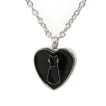 Cremation Urn Necklace for Pets - Black Cat Silhouette