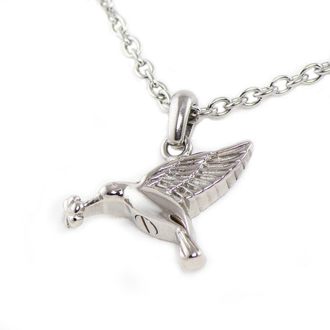 Hummingbird Cremation Necklace - Stainless Steel