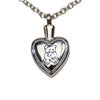 Teddy Bear Heart Cremation Pendant - Stainless Steel