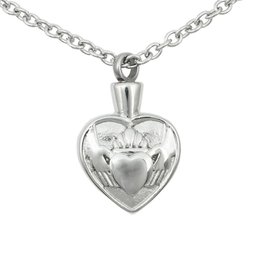 Stainless Steel Claddagh Cremation Pendant