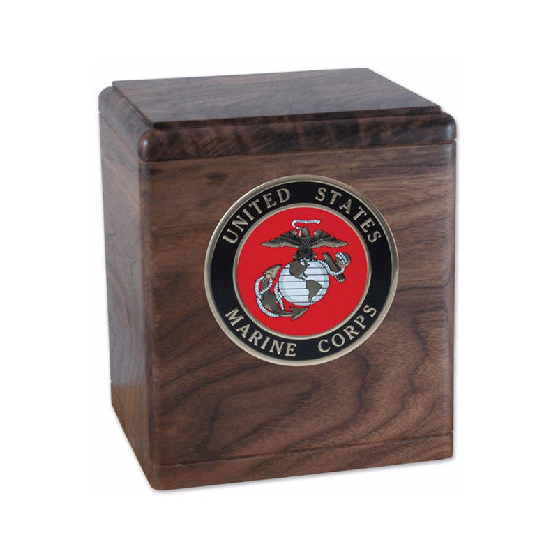 All American Walnut Wood Urn for Ashes - Military