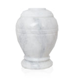 Ringed White Marble Cremation Urn - Extra Small