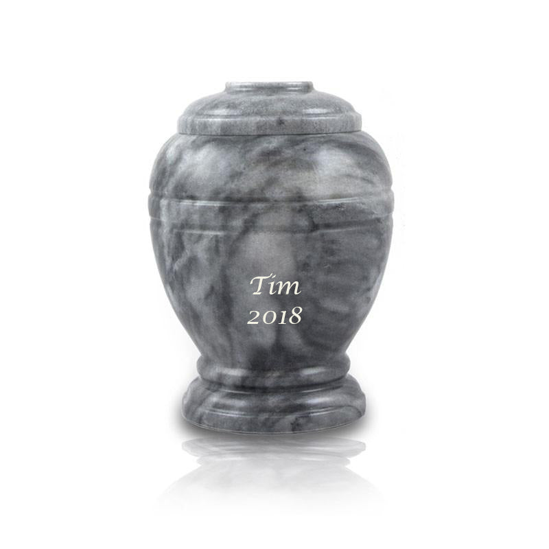 Cloud Gray Marble Cremation Urn- Extra Small